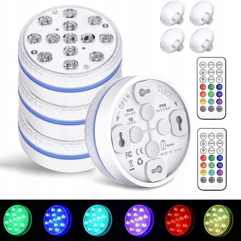 4 vnt LED lemputės vandeniui atsparus povandeninis apšvietimas