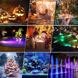 4 x povandeninis apšvietimas 13 RGB šviesos diodų voniai su nuotolinio valdymo pultu