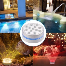 4 x povandeninis apšvietimas 13 RGB šviesos diodų voniai su nuotolinio valdymo pultu