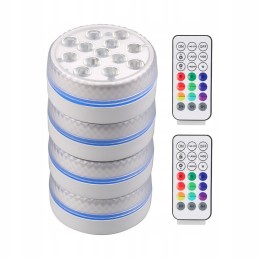 4 x povandeninis apšvietimas 13 RGB šviesos diodų voniai su nuotolinio valdymo pultu