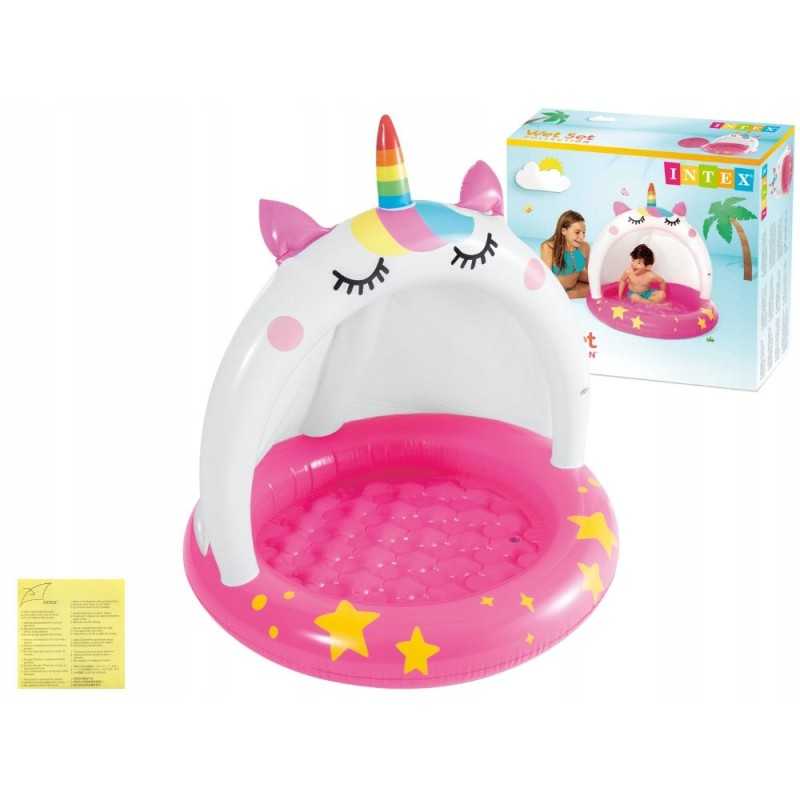 Baseinas, pripučiamas baseinas vaikams, vienaragis intex 58438