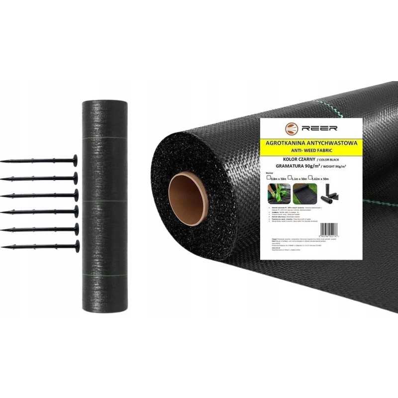 Agrotkanina 90g m2 1 1x50m premium uv 3 agrowloknina mat juodi inkarai