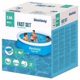 Bestway pripučiamas baseinas greito komplekto apvalus 244x66 cm 57265