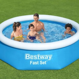 Bestway pripučiamas baseinas greito komplekto apvalus 244x66 cm 57265