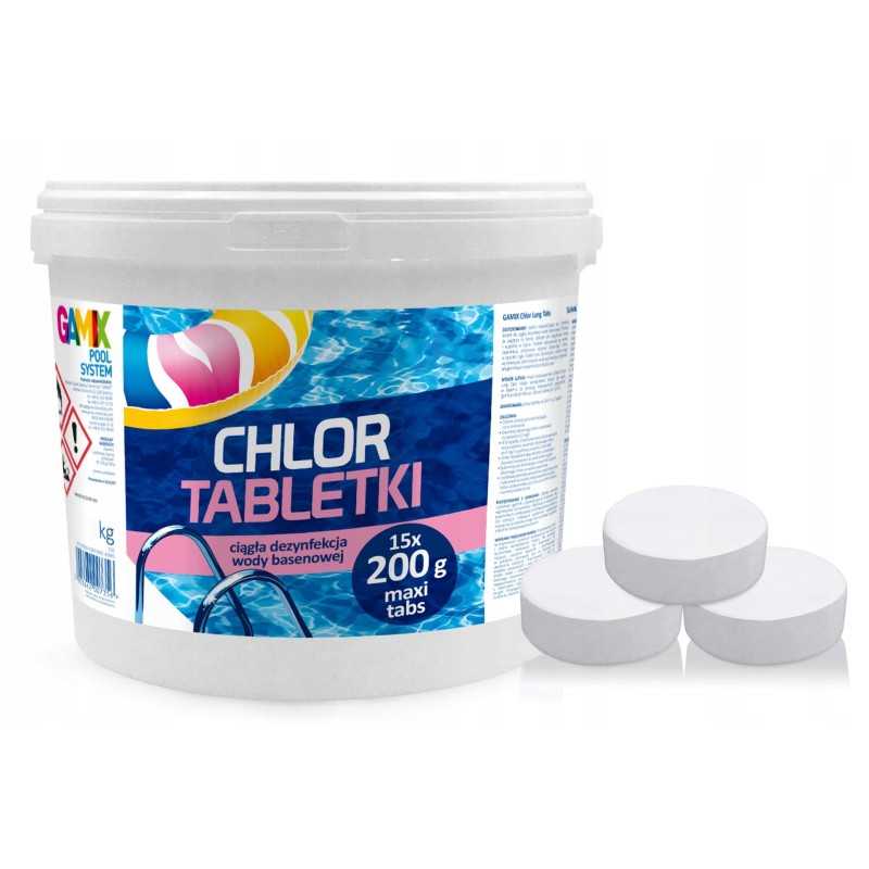 Chloras baseinams gamix ilgi 200g 5kg chemikalai dumbliai