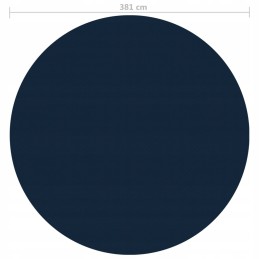 Plaukiojanti pilnai dengianti saulės folija baseinui, 381 cm, juoda