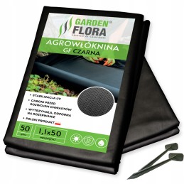 Agrotekstilė GF juoda 1,1x50m50g + smeigtukų rinkinys