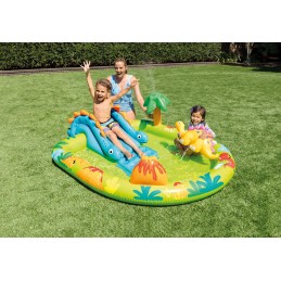 Pripučiama žaidimų aikštelė su čiuožykla ir fontanu vaikams intex 57166