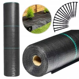 Juoda revento agrotekstilė 1,6 m x 50 m / 70g/m2 + inkarai 50 vnt.