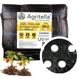 ⭐⭐Agrarinis audinys su skylutėmis, juoda folija, skylutės, daigai piktžolėms, 10m⭐⭐