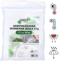 ⭐⭐Agrotekstilę dengiantis sodo neaustinis audinys 1,1 x 10 m spyruoklinis baltas 17g⭐⭐