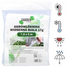 ⭐⭐Agrotekstilę dengiantis sodo neaustinis audinys 1,6x5m spyruoklinis baltas 17g atsilieka⭐⭐