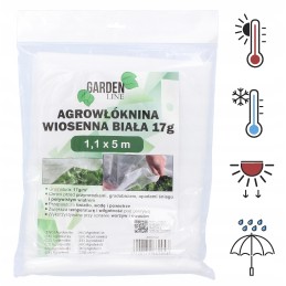 ⭐⭐Agrotekstilę dengiantis sodo neaustinis audinys 1,1x5m spyruoklinis baltas 17g atsilieka⭐⭐