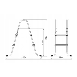 Metalinės kopėčios baseinams 84 cm bestway 58430