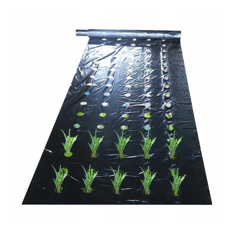 ⭐⭐Agrarinis audinys su skylutėmis, juoda folija, skylutės, daigai piktžolėms, 10m⭐⭐