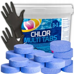 Chloro kelios tabletės 25x 200g 3in1 didelis 5kg baseino chemikalai be gamix