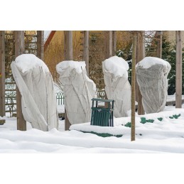 Apsauginis žieminis gaubtas, balta agrotekstilė, patvarus, 1 vnt, 1,1 x 0,8 m