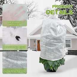 Neaustinis audinys su virvele, apsaugančia nuo šalčio vazoniniams augalams 80x100