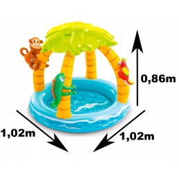 Pripučiamas baseinas vaikams, baseinas su stogeliu, intex 102 cm 58417