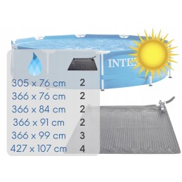 Vandens šildytuvo saulės šildymo kilimėlis baseinui intex 120x120 cm
