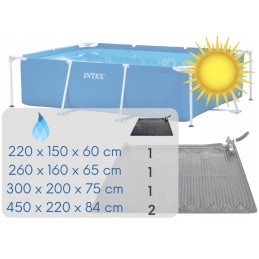 Vandens šildytuvo saulės šildymo kilimėlis baseinui intex 120x120 cm