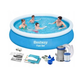 Išsiplečiantis sodo baseinas su flanšu 366x76cm bestway 57274 pompa
