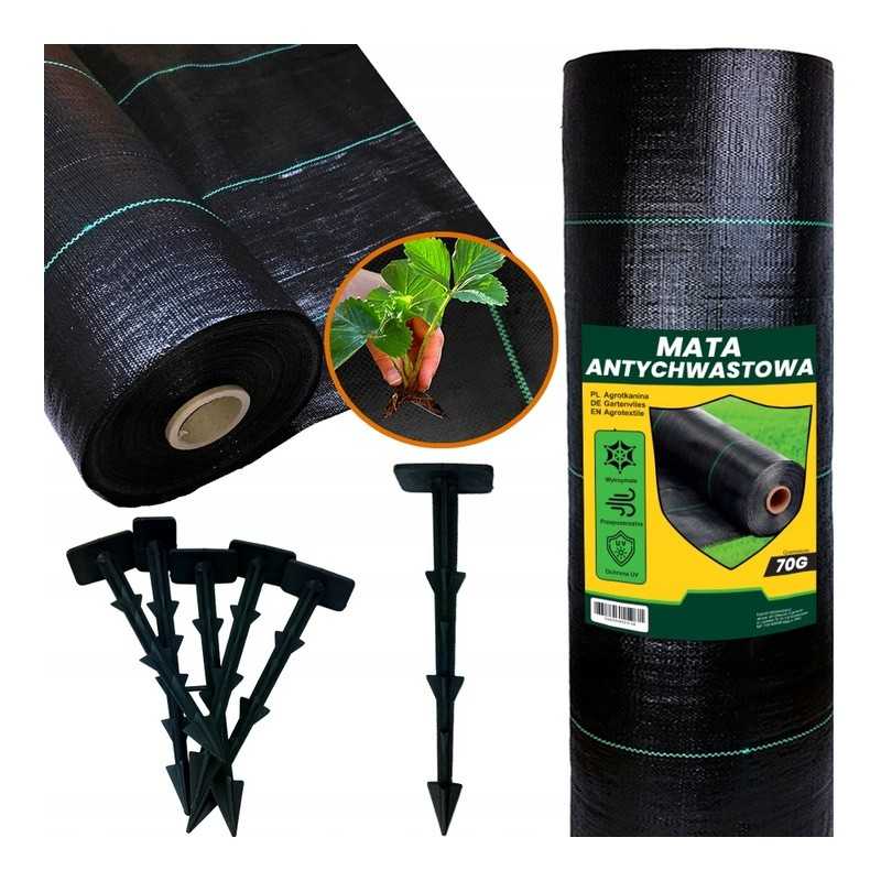 ⭐⭐Apsaugos nuo piktžolių kilimėlis agrotekstilė agrotekstilė + inkarai 80cm x 50mb UV stiprus⭐⭐