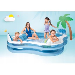 Šeimos baseinas su atsipalaidavimo zonos plaukimo centru, matmenys 229x229x66cm 56475np in