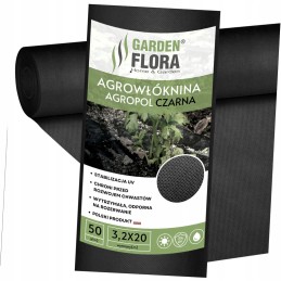 Juoda agrotekstilė 3,2m x 20 metrų 50g/m2 uv
