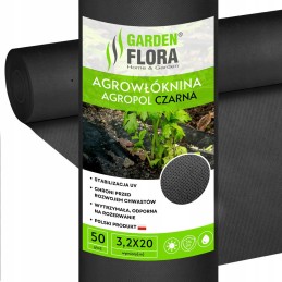 Juoda agrotekstilė 3,2m x 20 metrų 50g/m2 uv