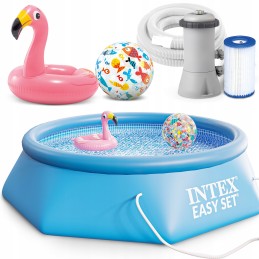 Intex sodo išsiplėtimo baseinas su pompa, apvalus, 366x76, pripučiami žaislai