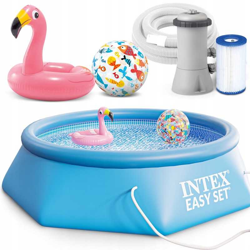 Intex sodo išsiplėtimo baseinas su pompa, apvalus, 366x76, pripučiami žaislai