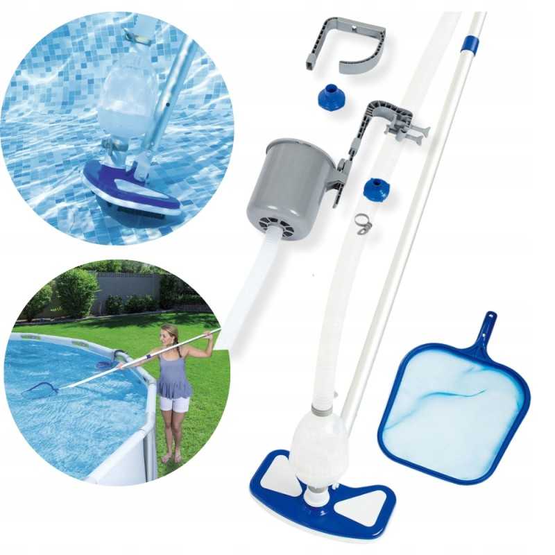 Bestway baseino valymo rinkinys, dulkių siurblys, skimeris, baseino valymas