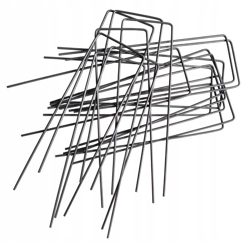 Metaliniai smeigtukai įvairių tipų agrotekstilei, agrotekstilei ir geotekstilei tvirtinti prie žemės, taip pat smeigtukai kurmių