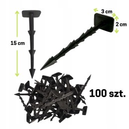 Agrotekstilė, juodas sodo neaustinis audinys piktžolėms, UV, 50g, 3,2x20 m + inkarai, 15 cm