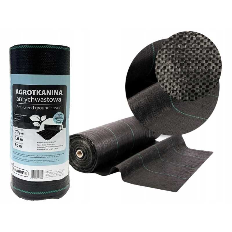 Skarden agrotekstilė 1,6x50m juoda 70g/m2 juoda