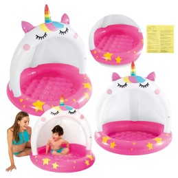 Vaikų baseinas, minkštas dugnas, vienaragis baseinas su intex stogu