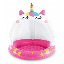 Vaikų baseinas, minkštas dugnas, vienaragis baseinas su intex stogu