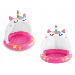 Vaikų baseinas, minkštas dugnas, vienaragis baseinas su intex stogu