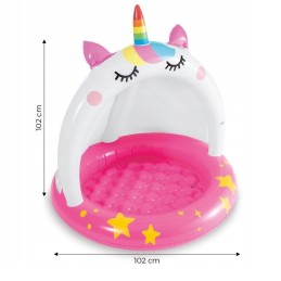 Vaikų baseinas, minkštas dugnas, vienaragis baseinas su intex stogu