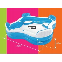 Pripučiamas baseinas su sėdynėmis 229 x 229 x 66 cm intex 56475
