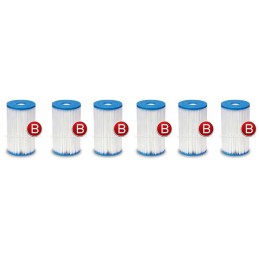 6 x siurblio filtrų komplektas, B tipo intex 29005