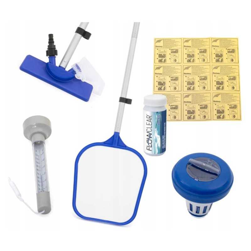 Baseino valymo rinkinys, baseino dugno dulkių siurblys, tinklelis 8in1, bestway 58195
