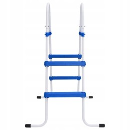 Mėlynos ir baltos baseino kopėčios, 84 cm, plieninės