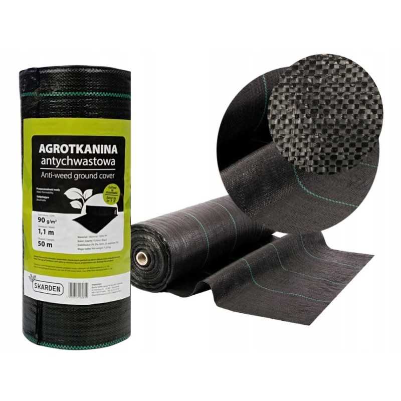 Patvari ir lengvai naudojama Skarden agrotekstilė, kurios gramas 90 g/m2 juodos spalvos.