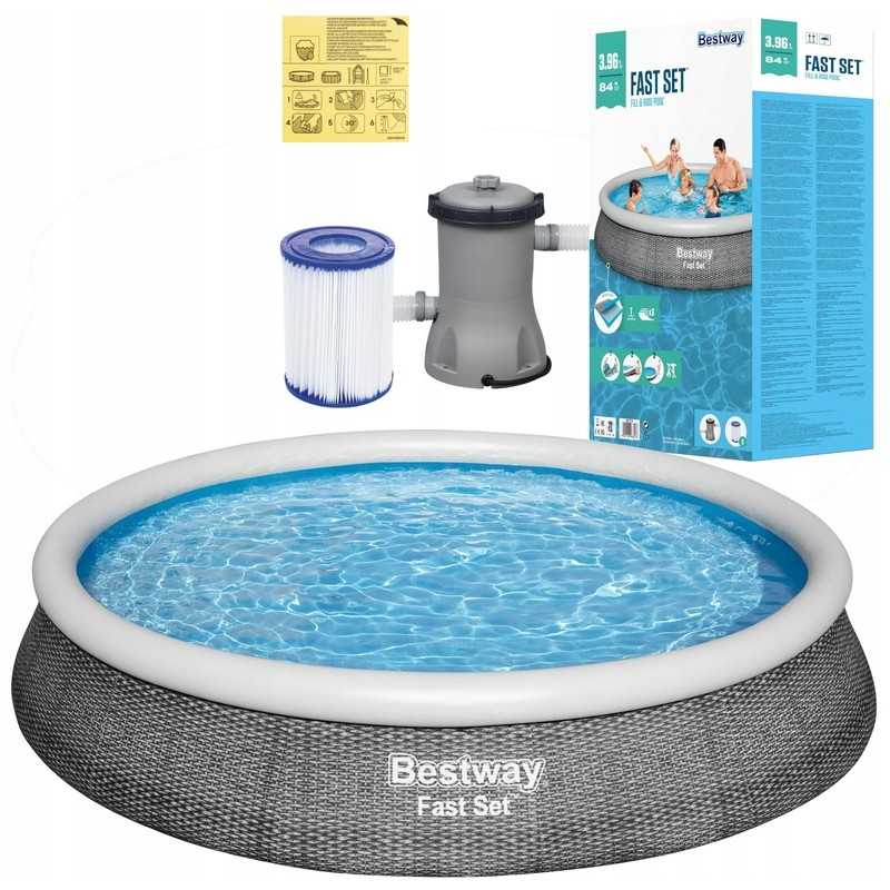 Bestway 57376 išsiplėtimo baseino 396x84 filtro siurblys