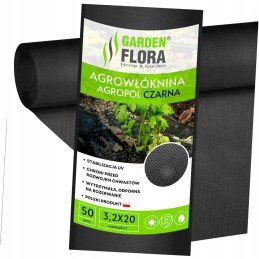Juoda agrotekstilė 3,2m x 20 metrų 50g/m2 uv