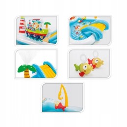 Vaikų baseinas, pripučiamas baseinas su čiuožykla