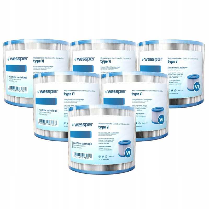 6x siurblio filtras, skirtas Bestway Lay Z Spa Jacuzzi įdėklo VI 60311 pakeitimui