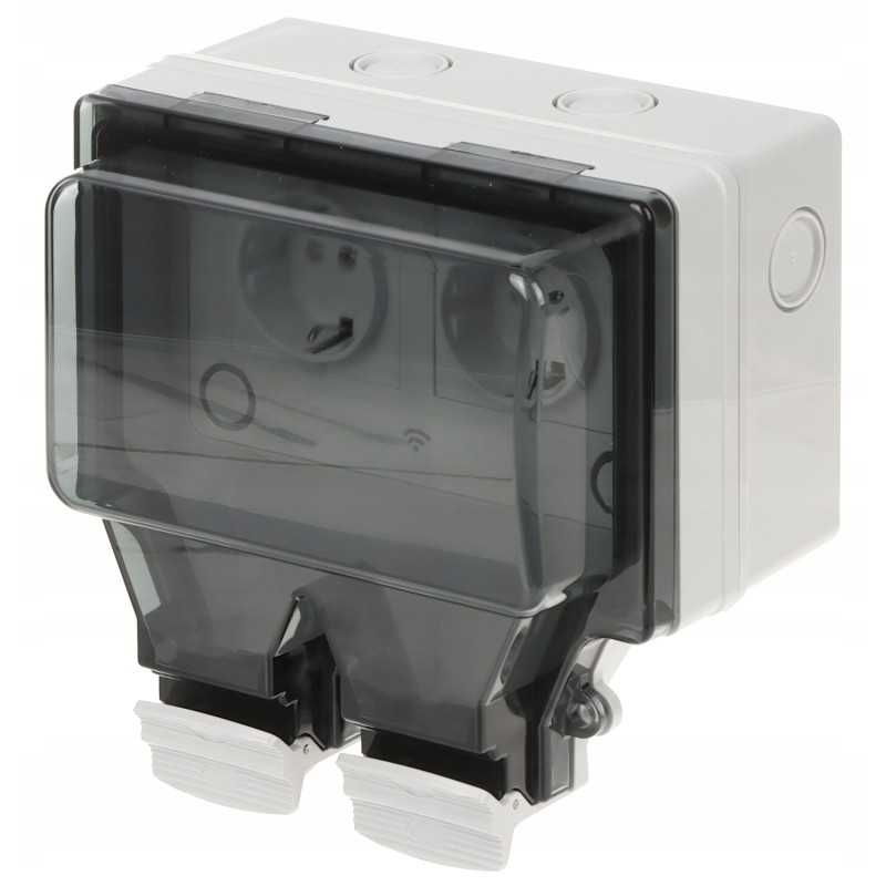 Išmanusis lauko lizdas 230v wi fi tuya smart double hermetic